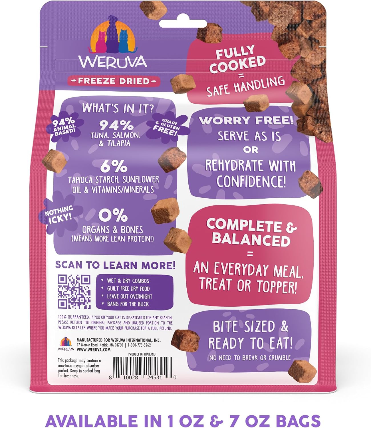 Weruva Cat Freeze Dried, Mideast Feast with Tilapia, 7oz Bag