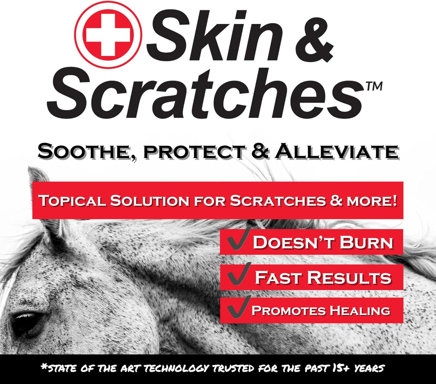 Show Out Skin & Scratches 4 oz Concentrate - Fast Relief and Prevention for Horse Care. Use on Equine Scratches/Mud Fever, Girth Itch, Mange, Thrush, Rain Rot, Ringworm, etc w/Empty Spray Bottle