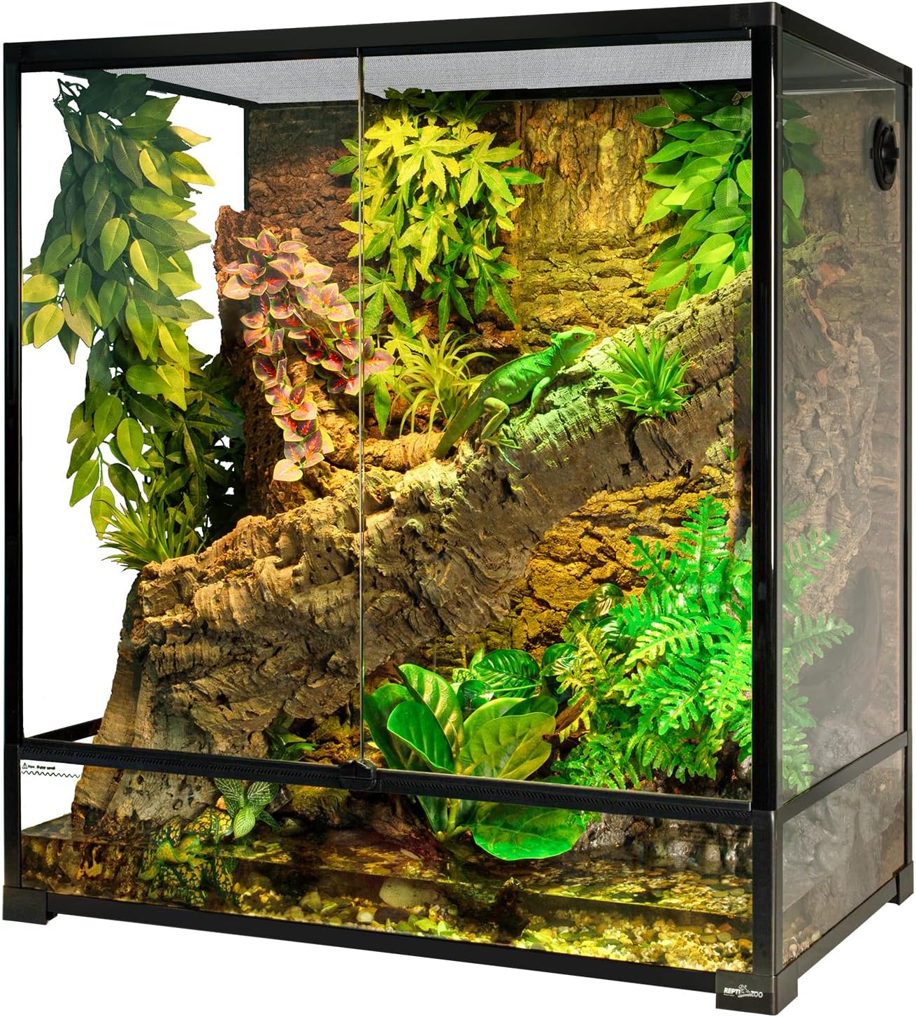 REPTI ZOO Large Tall Glass Reptile Tank 36"x18"x36", 100 Gallon Vertical Reptile Terrarium with Mesh for Chameleon Arboreal Lizard Frog, Paludarium Vivarium Tank