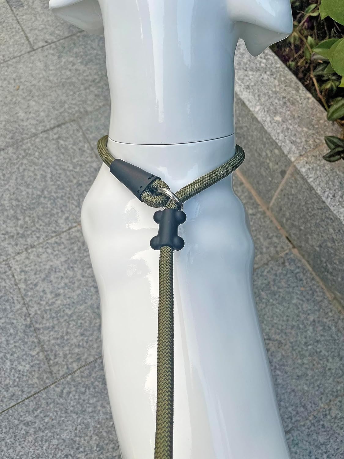 Slip Lead Dog Leash，Strong Nylon Rope Leash and Padded Handle,No Pull Outdoor Walking Training Lead for Small Medium Large Dogs(Army Green,1/2"×4ft)