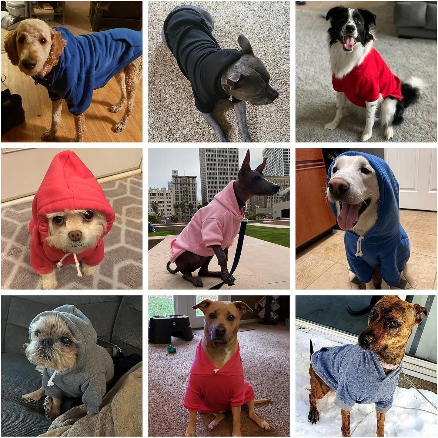 KOOLTAIL Basic Dog Hoodie - Soft and Warm Dog Hoodie Sweater with Leash Hole and Pocket, Dog Winter Coat, Cold Weather Clothes Sweatshirt for Small Medium Large Dogs Puppy Cat Boys Girls Red SM