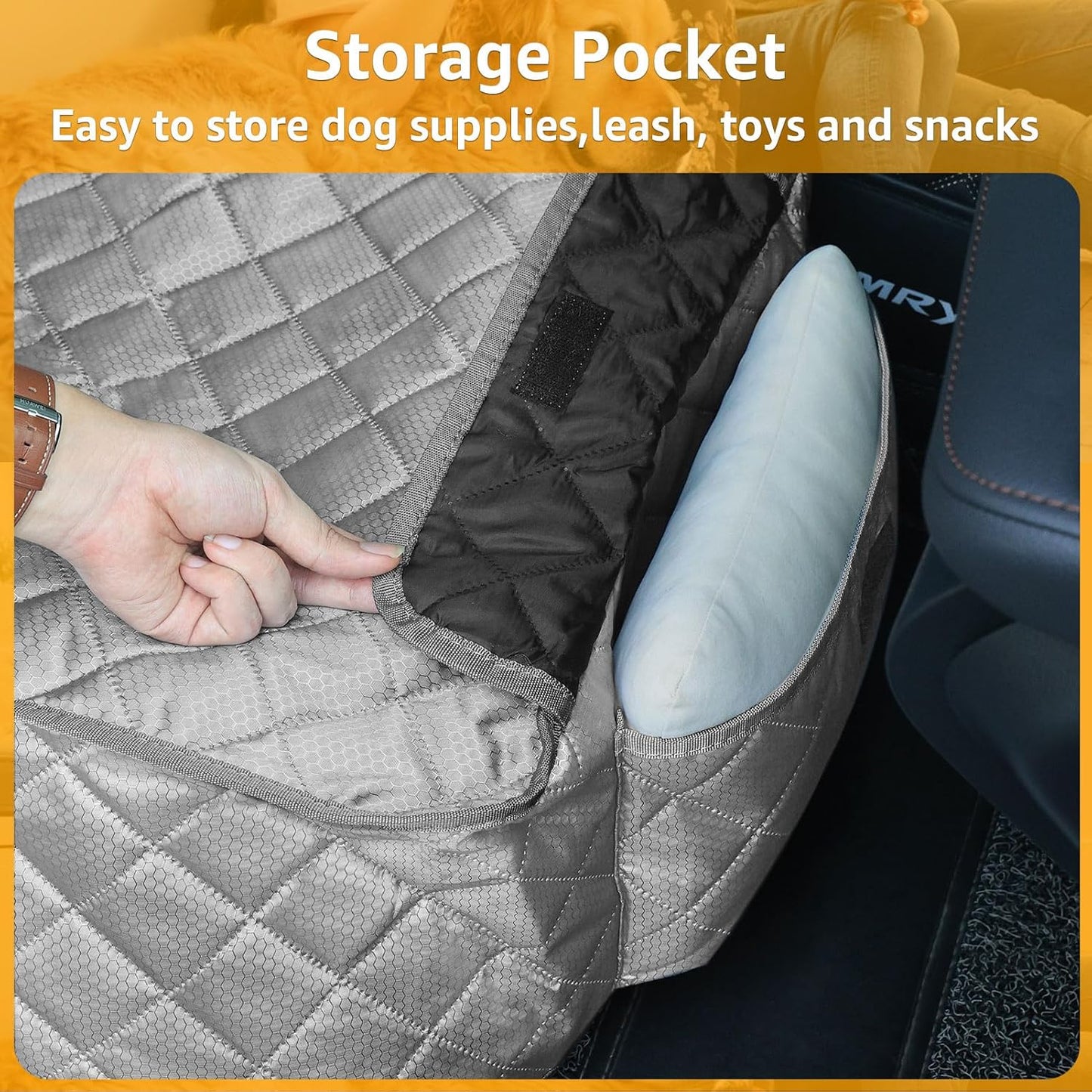 PETICON Waterproof Front Seat Car Cover 2 Pack, Full Protection Dog Car Seat Cover with Side Flaps, Nonslip Scratchproof Captain Chair Seat Cover Fits for Cars, Trucks, SUVs, Jeep, Gray (Gray)