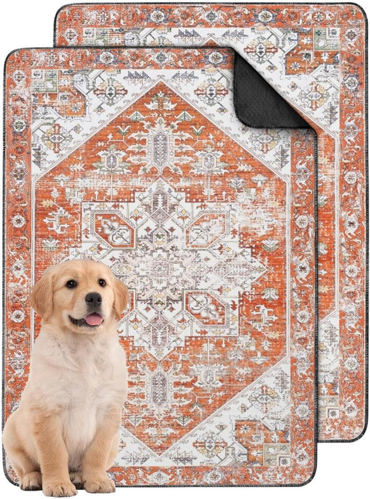 Washable Pee Pads for Dogs 2 Pack, Absorbent Reusable Puppy Pads Waterproof, Leakproof & Non-Slip Whelping Pad, Potty Training Pads for Dogs Playpen Mat 24x36