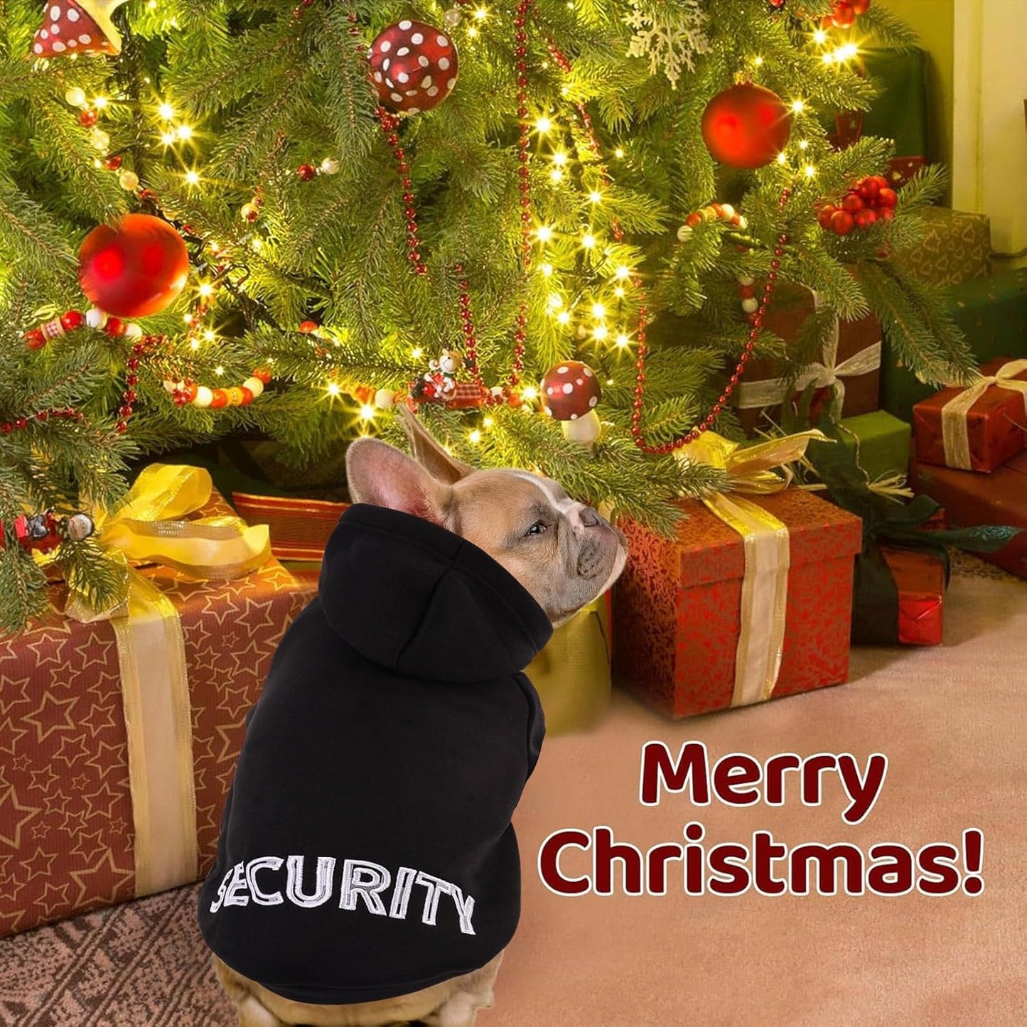 SAWMONG Dog Hoodie,Flannel Pet Hooded Sweater with Hat Puppy Pullover Sweater Shirt,Dog (Security Black,XL)