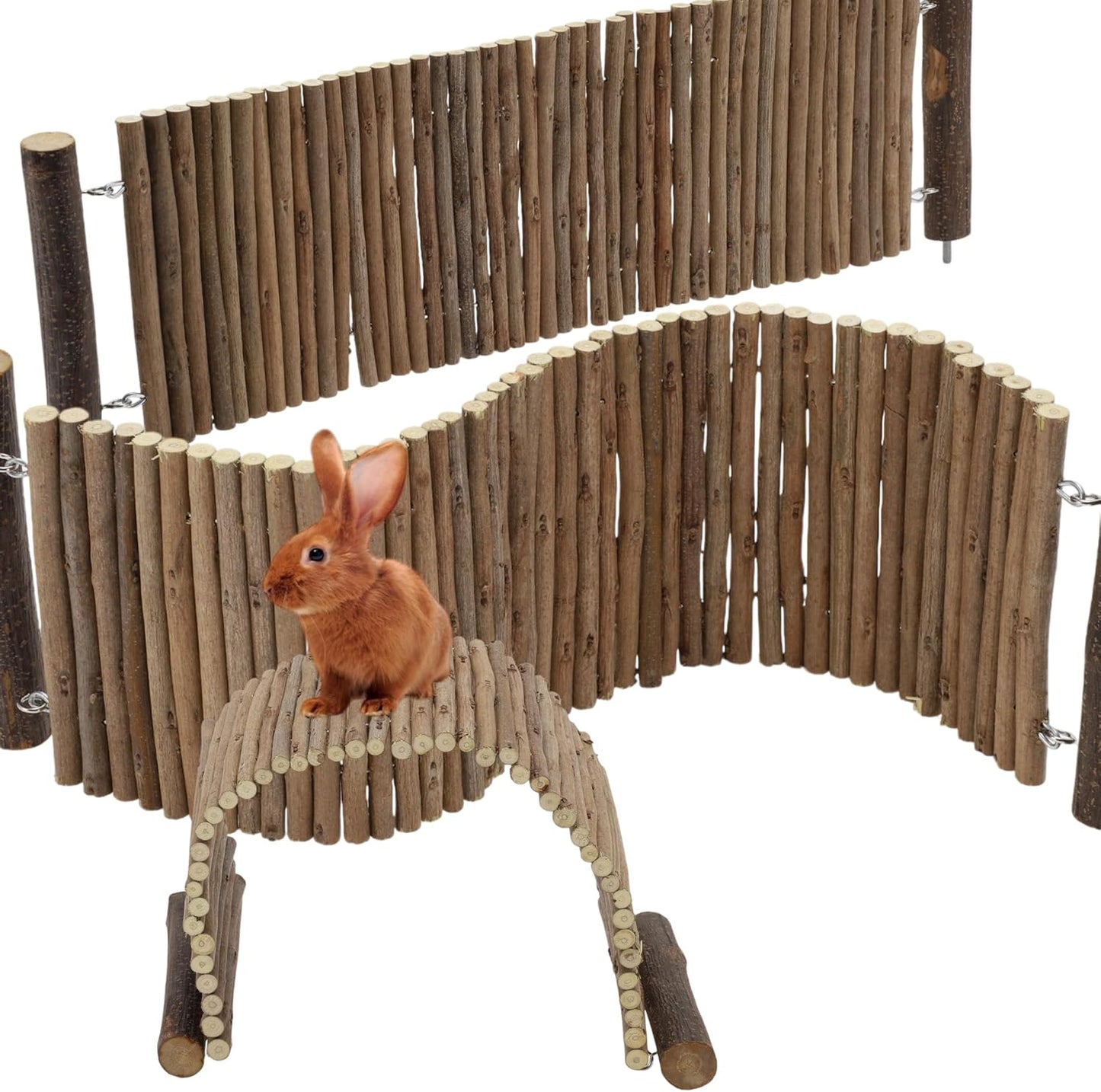 Hamster Bridge,Rat Long Bendy Bridge Wooden Climbing Ladder Cage Accessories for Syrian Hamster Gerbil Mouse Rat, 20.08" L x 5.91" W