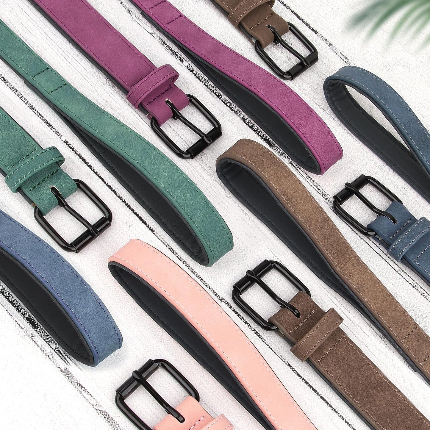 Didog Soft Padded Leather Dog Collar and Leash Set, Adjustable Dog Leash and Collar Set with Metal Buckle, Breathable Dog Collars with 4FT Leather Dog Leash for Small Medium Large Dogs, Brown, M