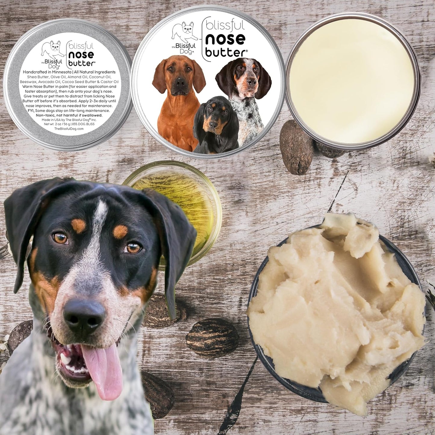 The Blissful Dog Coonhound Unscented Nose Butter, 16oz