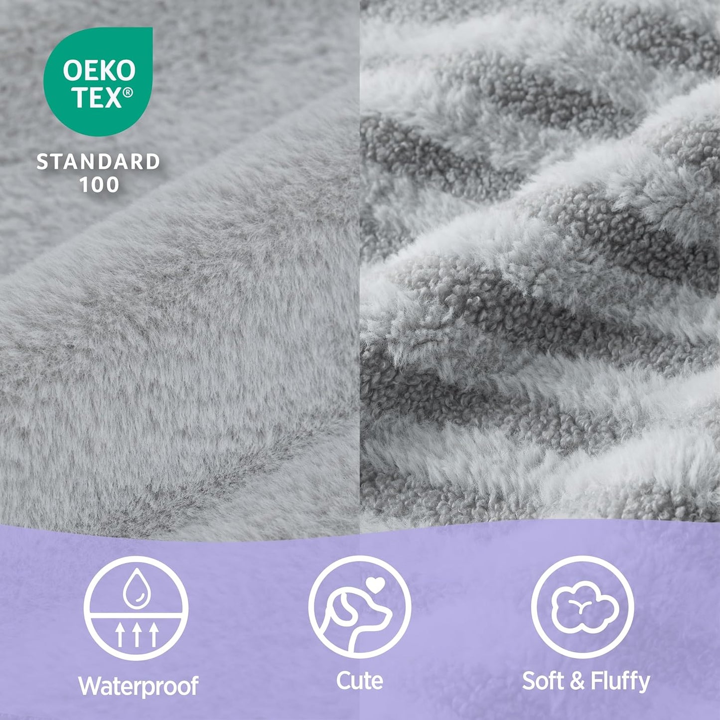 LE SURE Cute Dog Bed for Small Dogs, Orthopedic Waterproof Small Pet Beds with Sides, Non-Slip Bottom and Egg-Crate Foam Puppy Couch Sofa with Washable Removable Cover, Grey