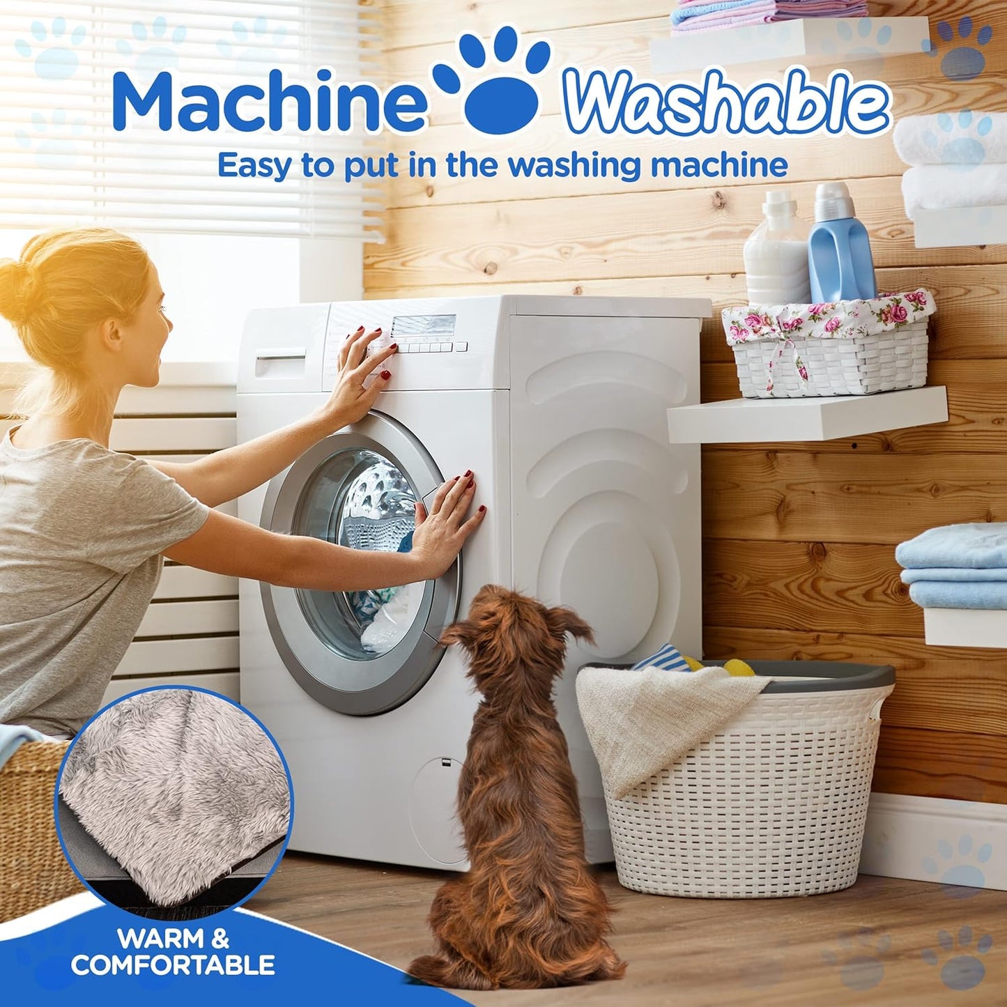 PupProtector Waterproof Throw Blanket for Dogs and Cats, Pet Blanket Cover for Couches, Sofas, Beds, Car Seats, Furniture, Calming Soft Faux Fur, Grey, Original (60" L x 50" W)