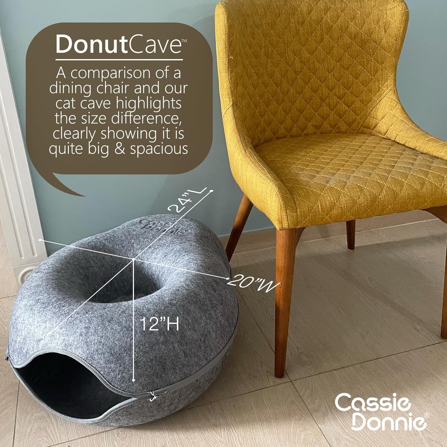 Premium Cat Bed caveTunnel Hiding Places for Indoor Cats(Large) Houses & Condos. Washable100% Nontoxic Eco-Friendly. Spaciousfor 2 Cats