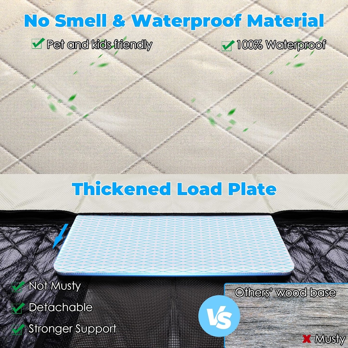 URPOWER Back Seat Extender for Dogs - Hard Bottom Dog Car Seat Cover Holds 400 lbs, Waterproof Dog Hammock Dogs Bed for Cars, SUVs & Small Trucks, Pet Backseat Protector with Mesh Window & Large Space