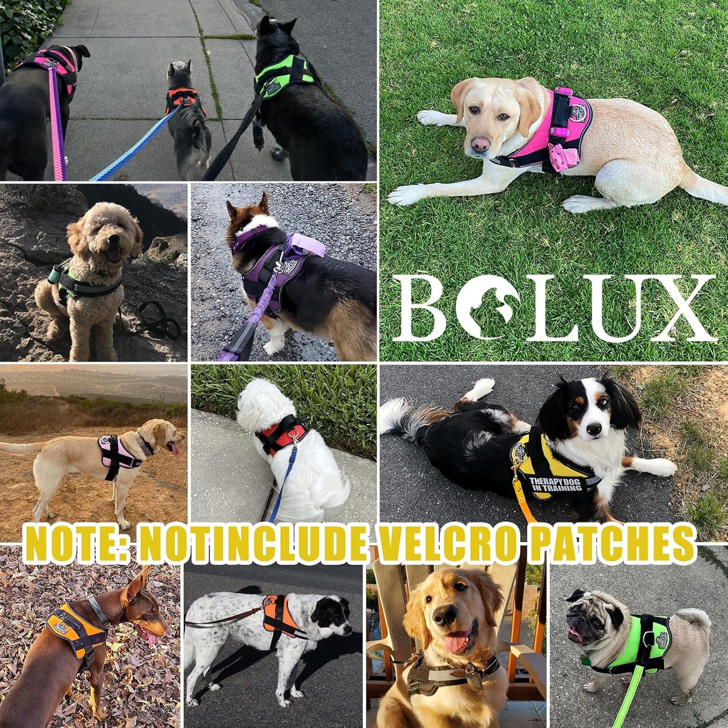 Bolux Dog Harness, No-Pull Reflective Dog Vest, Breathable Adjustable Pet Harness with Handle for Outdoor Walking - No More Pulling, Tugging or Choking (Small (Pack of 1), Watercolour)