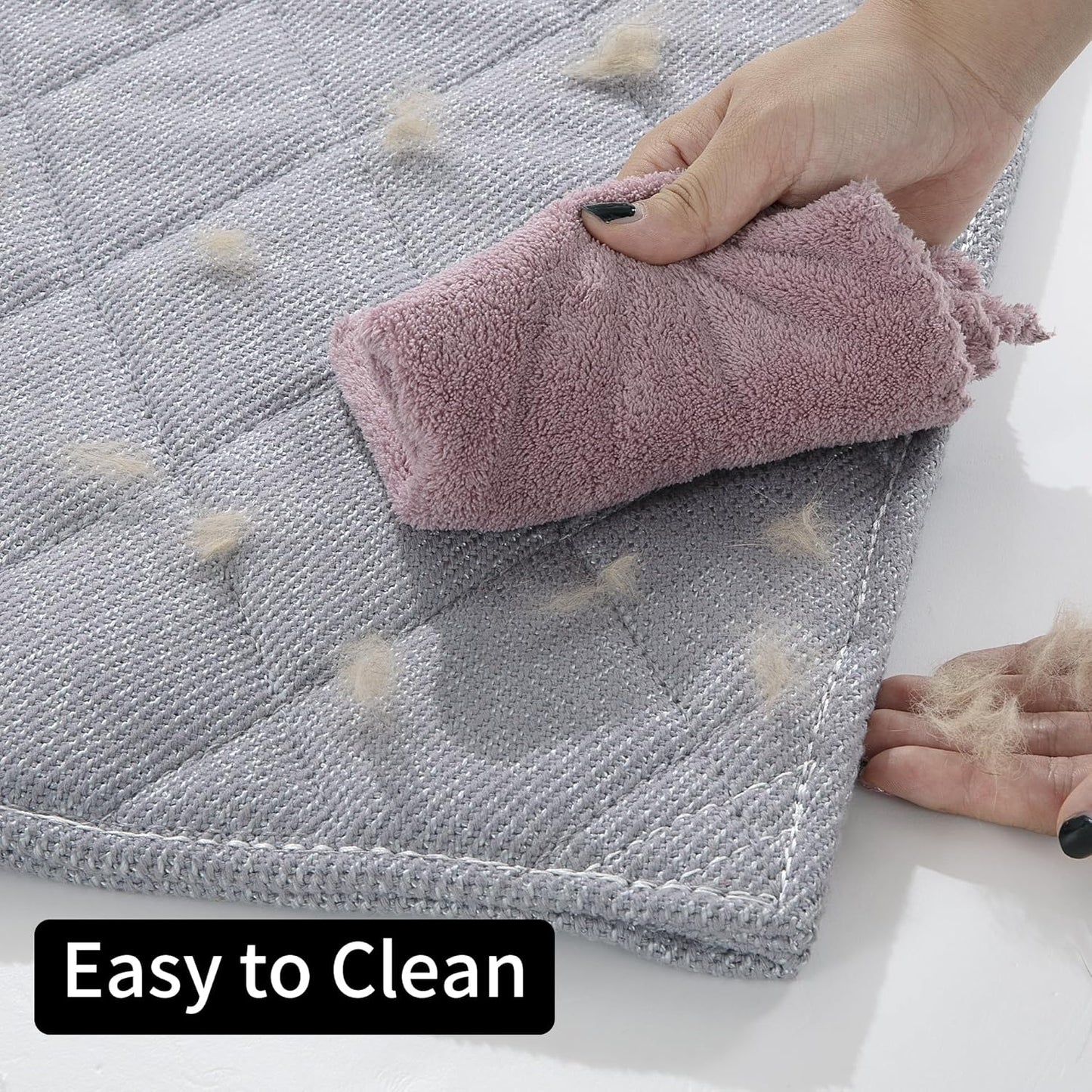 MABOZOO Indestructible Dog Bed, Chew Proof Crate Pad for Aggressive Chewers - Machine Washable Quilted Mat for Small Dogs - Durable Grey Kennel Pad (22x35 in)