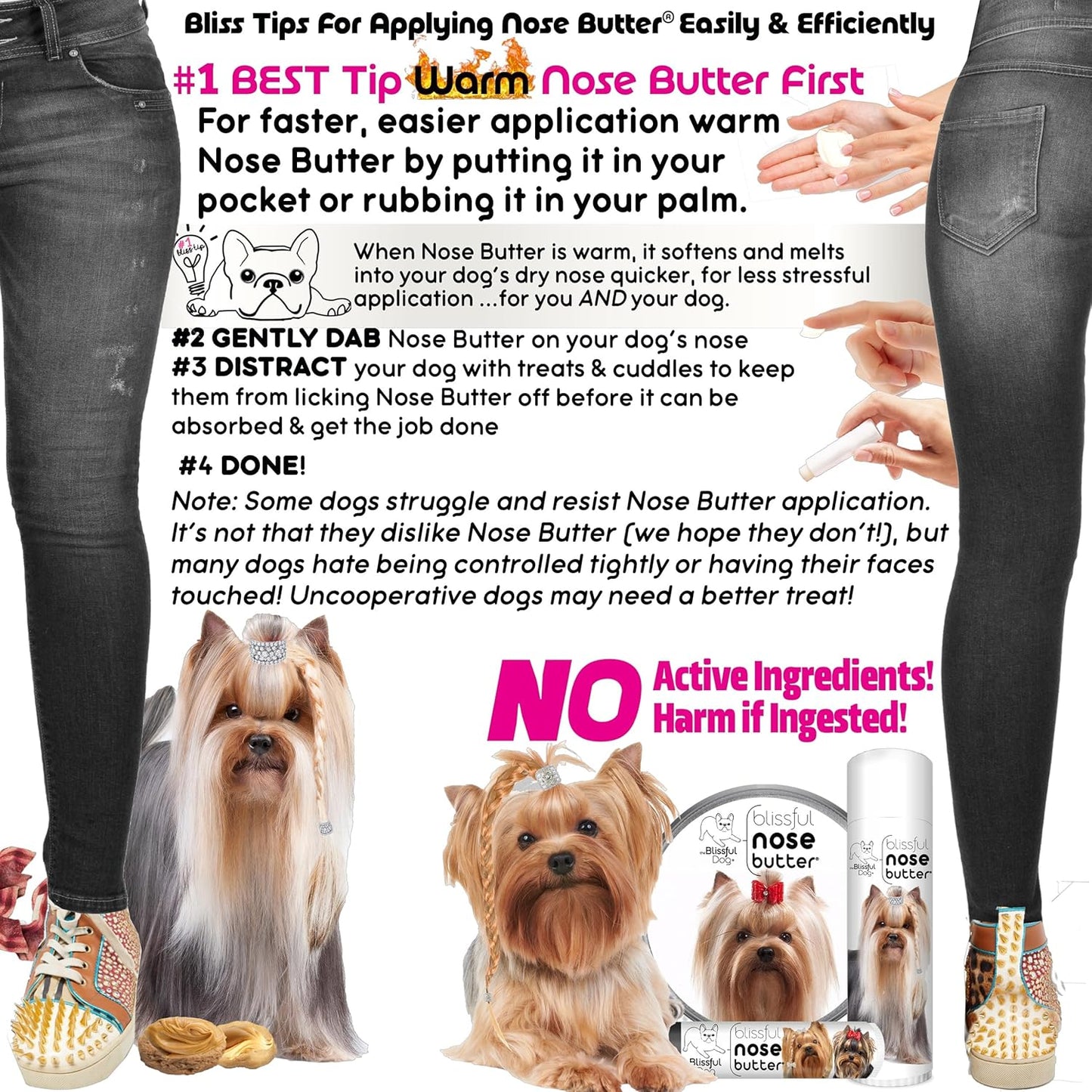 The Blissful Dog Yorkshire Terrier Unscented Nose Butter - Dog Nose Butter, 8 Ounce