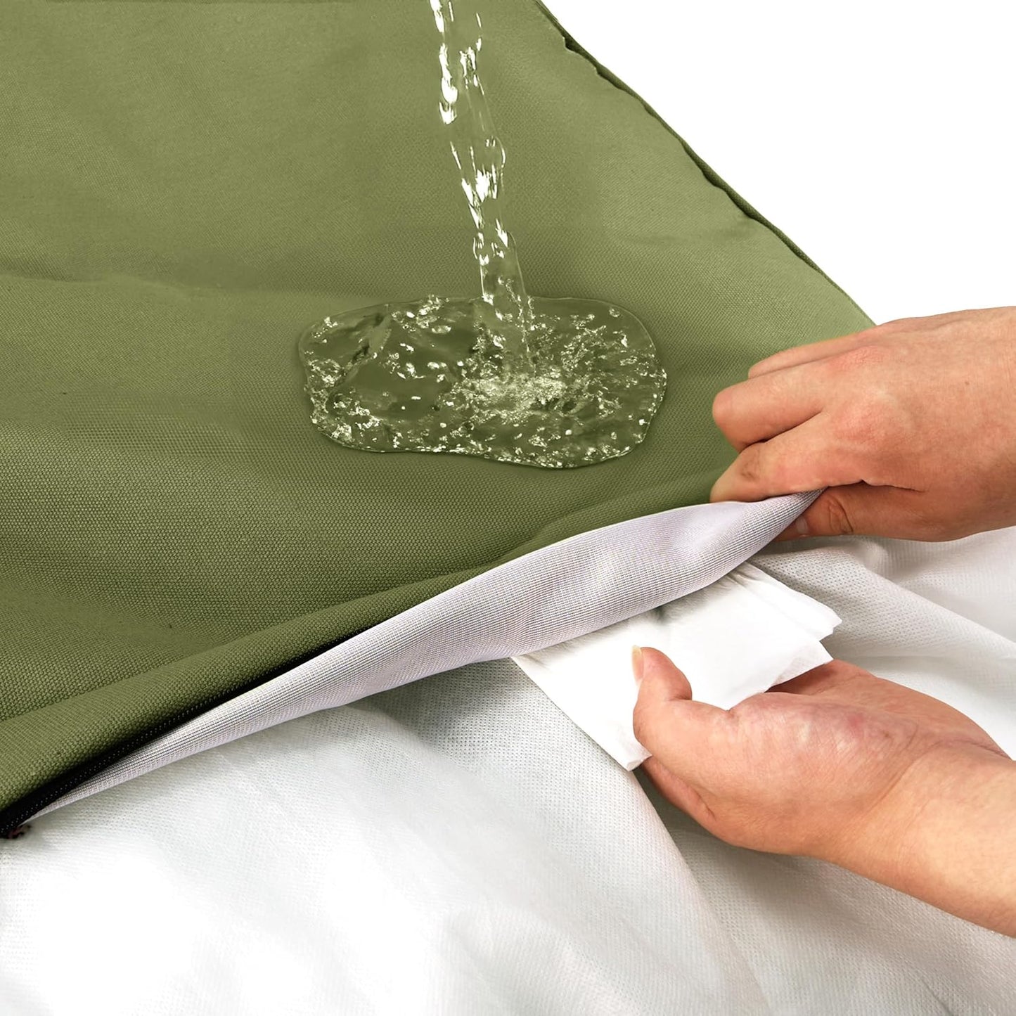 Sytopia 36-Inch Canvas Outdoor Dog Bed, Washable & Waterproof with Chew-Resistant Removable Cover, Ideal for Large & Medium Dogs for Indoor, Outdoor, Crate, or Patio Use (Green)