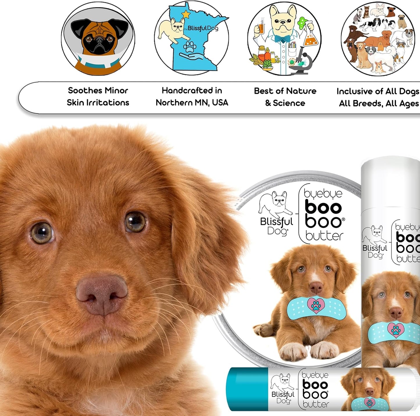 The Blissful Dog Nova Scotia Duck Tolling Retriever Boo Boo Butter, 8-Ounce