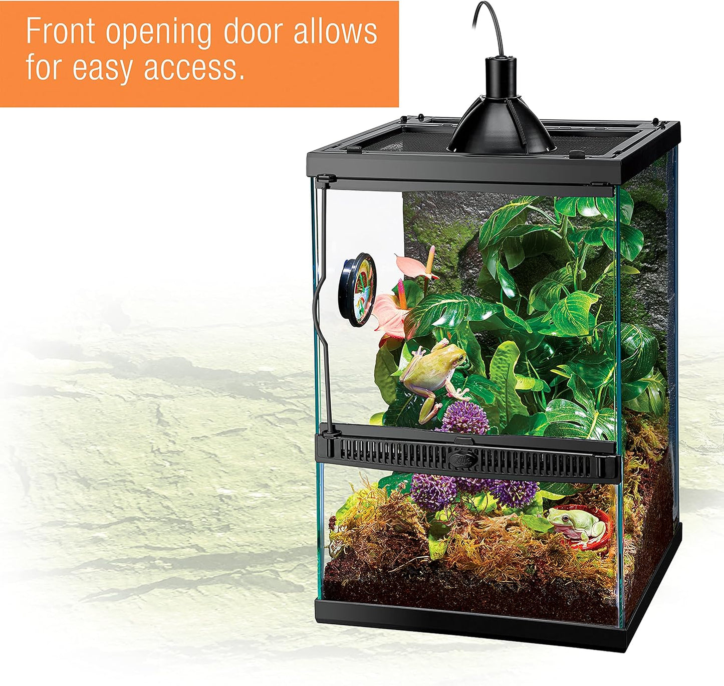Zilla 11 Gallon Glass Tropical Vertical Habitat Starter Kit for Small Tree Dwelling Reptiles & Amphibians