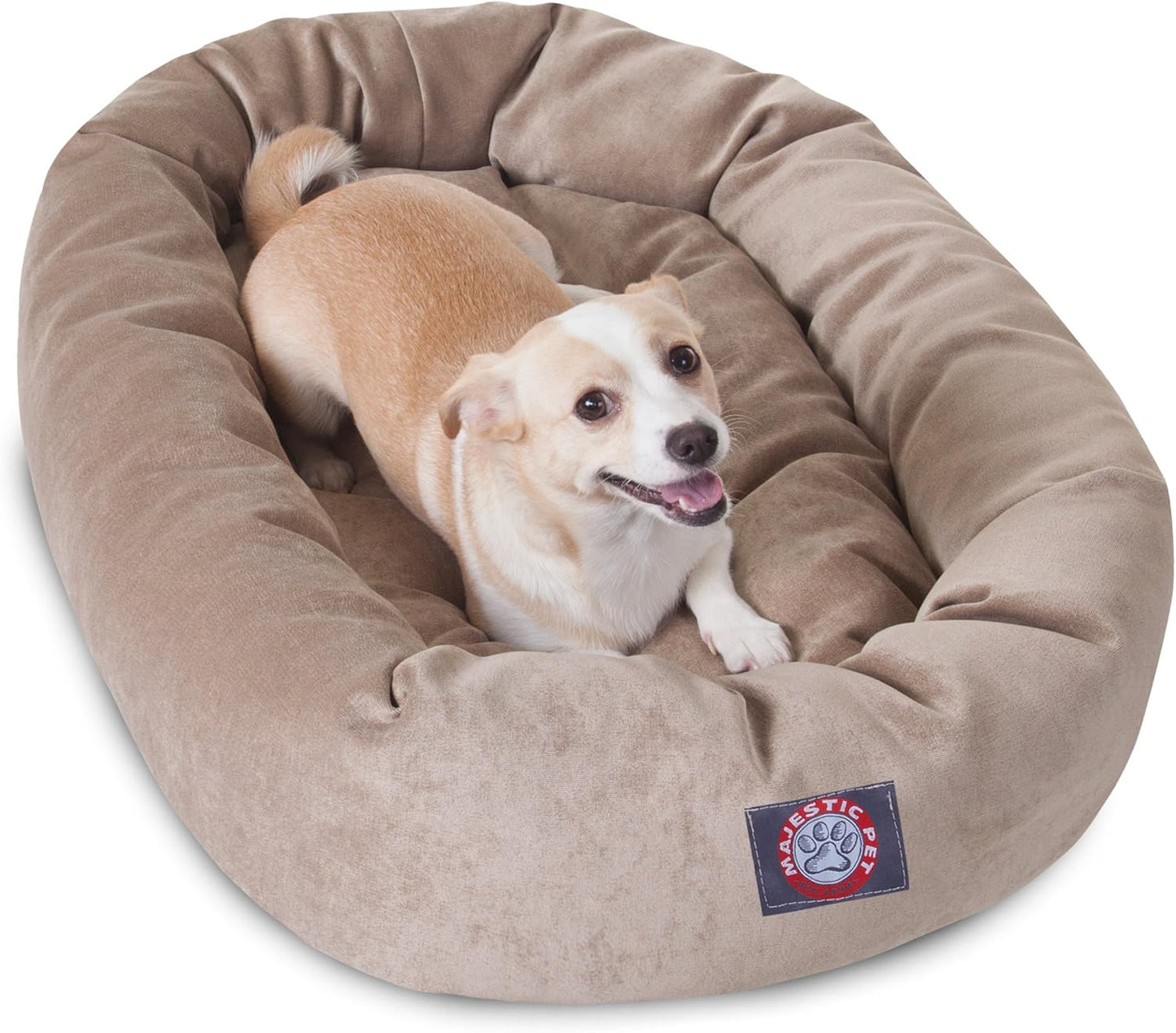 Majestic Pet Villa 32 Inch Shredded Memory Foam Dog Bed for Medium Sized Dogs 32x23x7 Inch–Orthopedic Dog Bed - Durable Pet Bed - Washable Medium Pet Bed with Head Support-Pearl