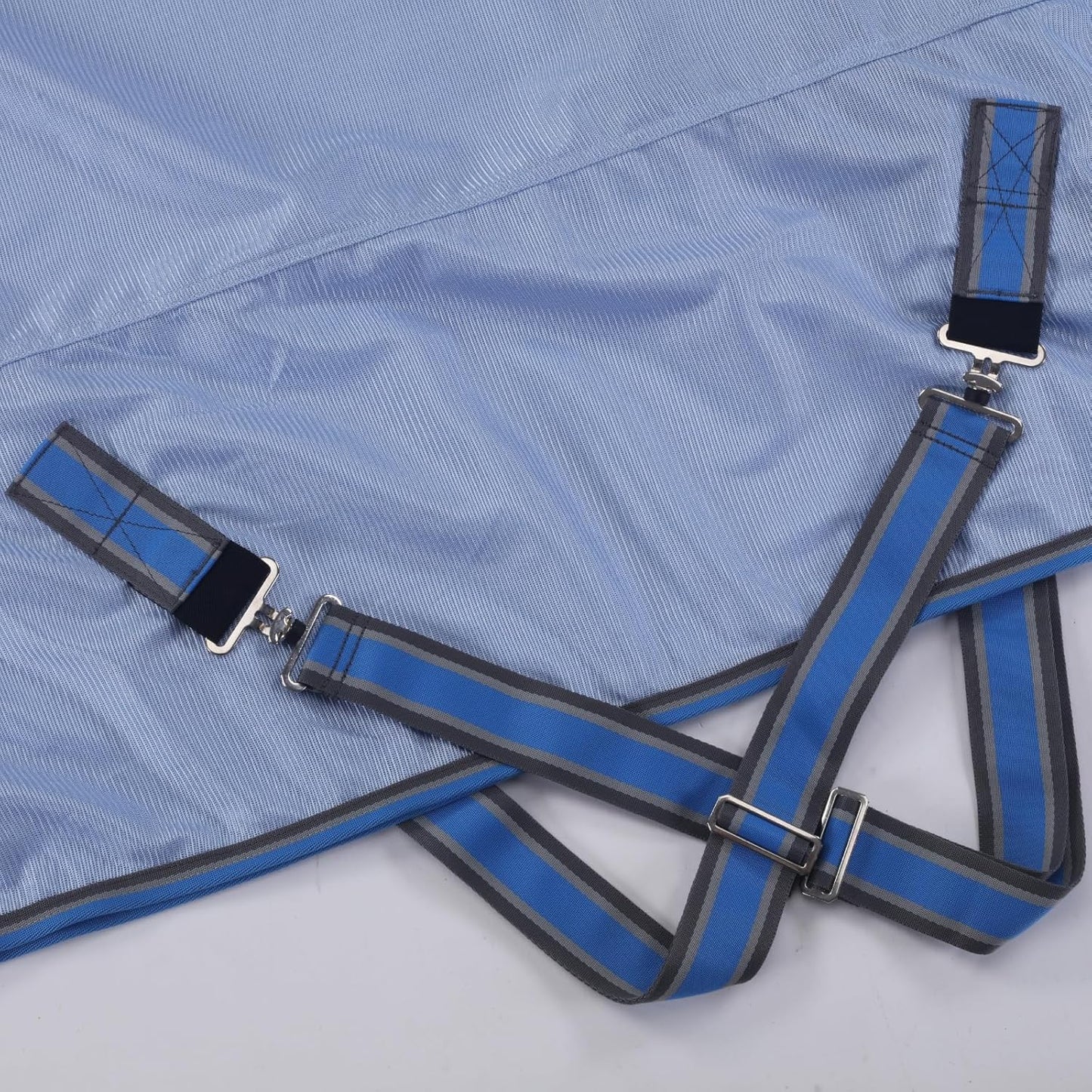 Horse Fly Sheet, Standard Neck Comfy Mesh Fly Sheet for Horses, Equine Summer Sheets UV-Protective Lightblue 75