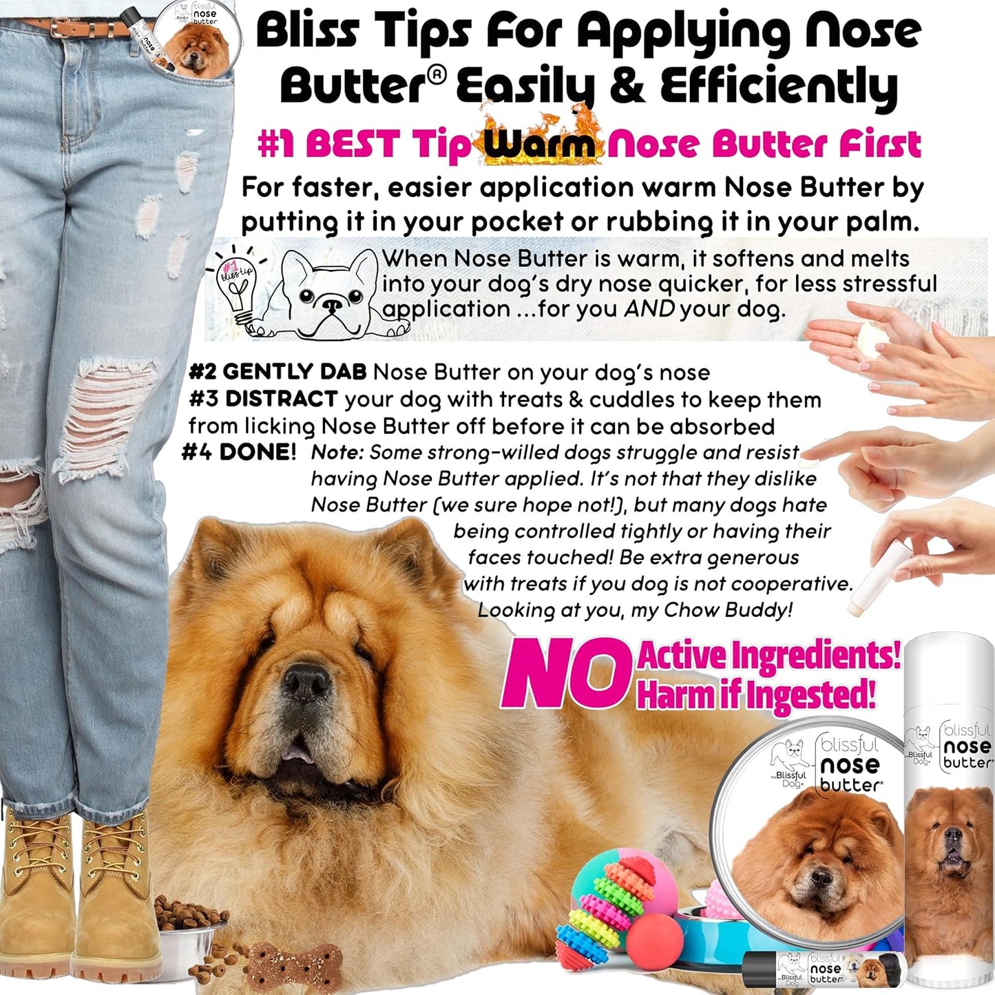 The Blissful Dog Chow Chow Unscented Nose Butter, 16oz
