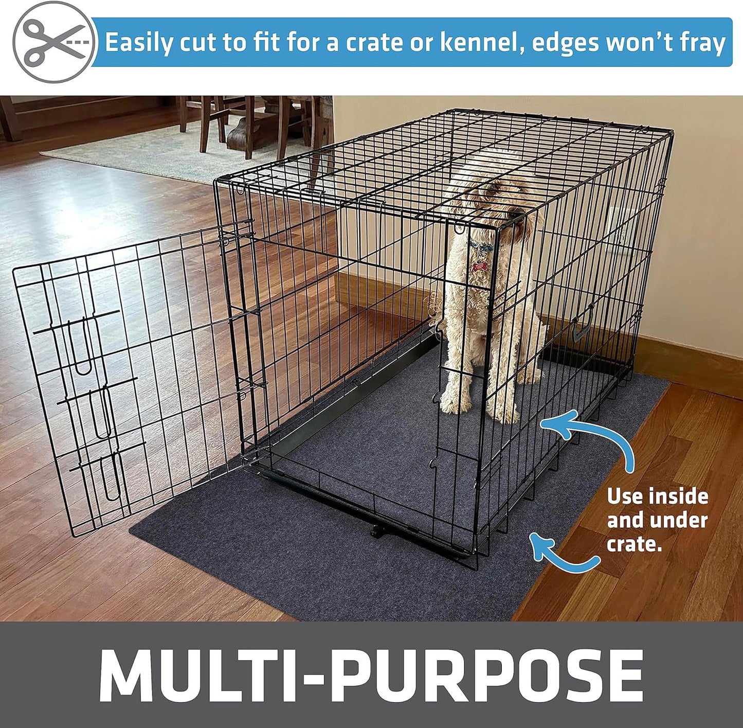 Drymate Jumbo Dog Playpen Mat (60x74), Super Absorbent, Waterproof, Slip-Resistant, Machine Washable, Reusable Puppy Pad for Training, Whelping, Housebreaking, Incontinence, Crate, Kennel (USA Made)